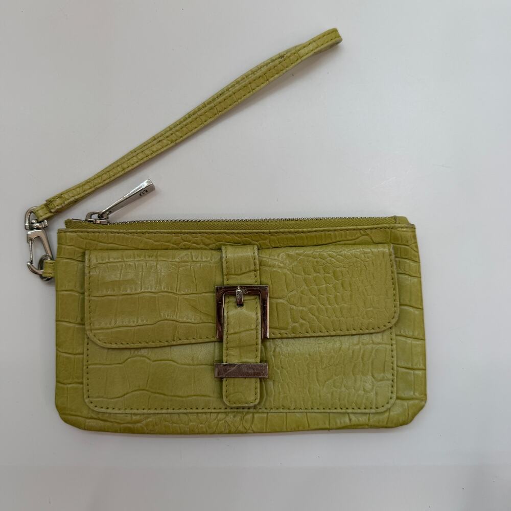 Vintage Y2K 2000s Express Matcha Green Leather Wristlet